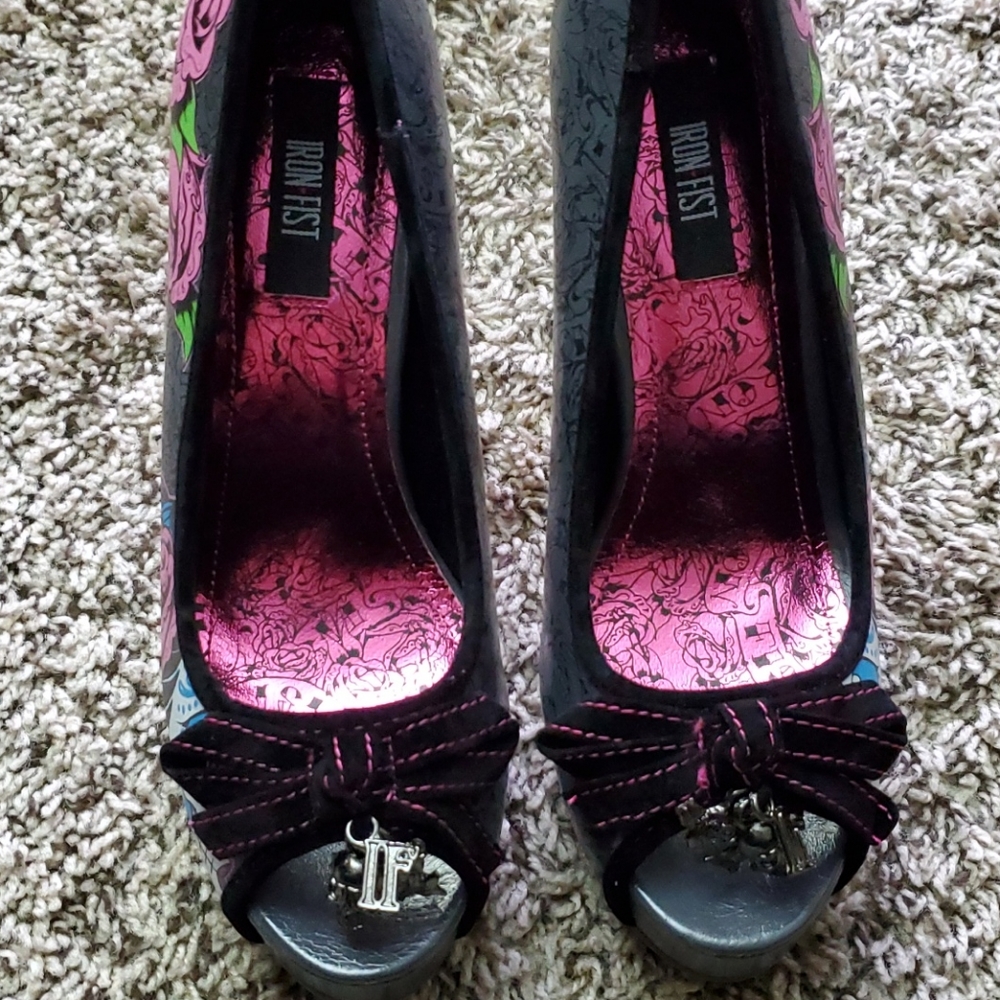 Iron fist magenta and black heels